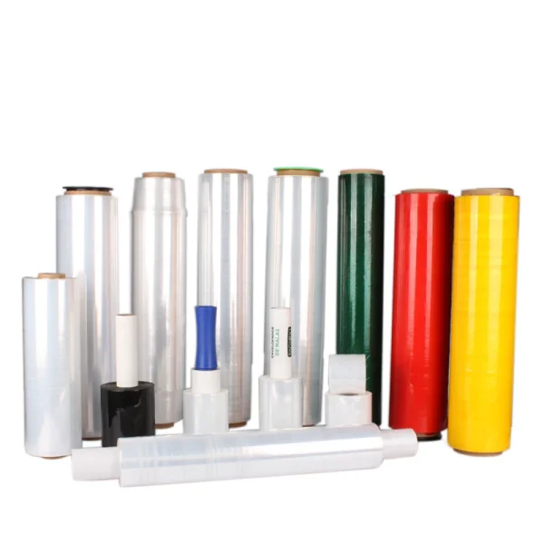 Yalanpack Logo Color Stretch Film Plastic Wrapping Roll Print Packaging Free Transparent Moisture Proof Soft Lldpe Stretch Wrap Casting