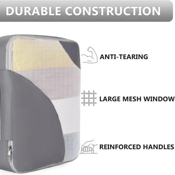 YOUK 8-Piece Sport Portable Luggage Packing Organizers Fashionable Zipper Suitcase Storage Cases Folding Travel Organizers