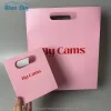Personalized Die-Cut Handles Tote Paper Bags Pink Die Cut Handle Shopping Paper Bag Die-Cut Make up Paper Bags