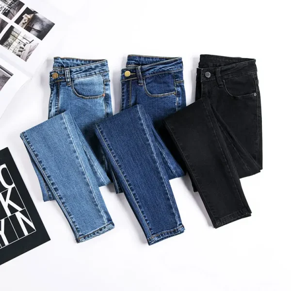 Wholesale New Fashion Women Stretch Denim Pencil Jeans Stretch Elastic Trousers Pants High Waist Lady Girls Casual Jeans