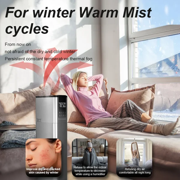 New Function Room Warm air Mist & Cool Mist Maker Ultrasonic Humidifier for Large Room Home Appliances Freestanding