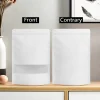 Stand up White Kraft Paper Reclosable Ziplock Plain Heat Sealable Food Packaging Doypack Pouches Bags With Matte Window