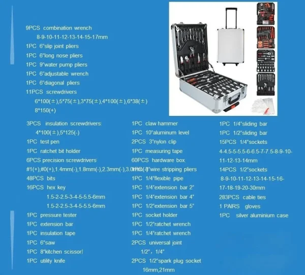 499for home chromium vanadium steel tool box 4s shop special hardware trolley car repair wrench mechanical tool set