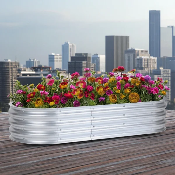 Premium Steel Galvanized Eco-Friendly Outdoor Raised Garden Bed with Customizable Size for Home Flower Pots & Planters