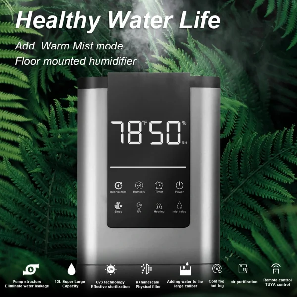 New Function Room Warm air Mist & Cool Mist Maker Ultrasonic Humidifier for Large Room Home Appliances Freestanding