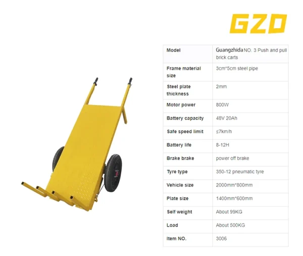 Manufactory Direct Warehouse Agricultural Trolley Farm Use Mini Truck Small Electric Construction Site Pulling Brick Flat Truck