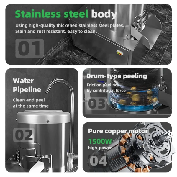 High-Efficient Large-Capacity Industrial Potato Peeling Machine Fruit & Vegetable Peeling Machine