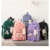 Five-piece Student Schoolbag Female Primary School Student Storage School Student Backpack Oxford Shoulder Storage Bag Kids