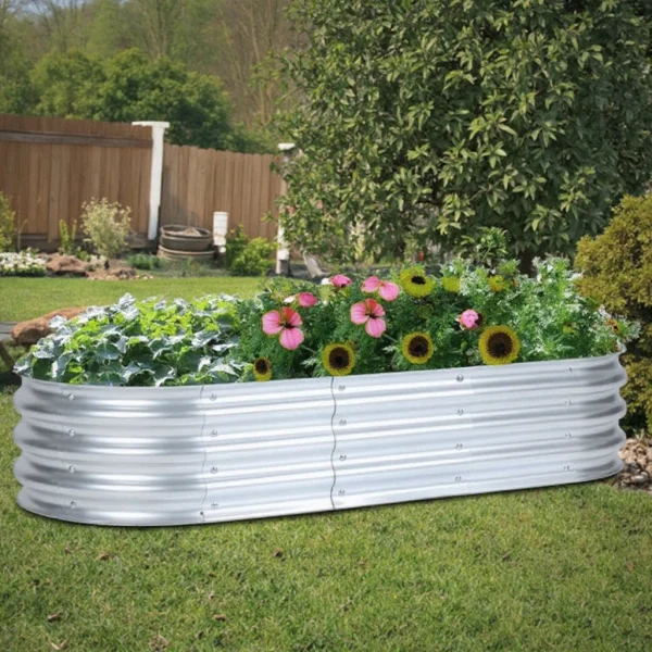 Premium Steel Galvanized Eco-Friendly Outdoor Raised Garden Bed with Customizable Size for Home Flower Pots & Planters