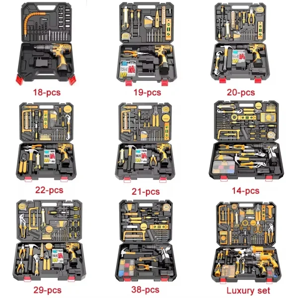 Hardware Electrical Power Combo Kit Cordless Herramientas Drill Machine Set Other Hand Wrench Tool Box Set Tools Kit Tool Sets