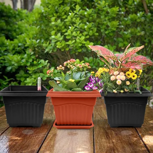 High Quality Large Square Plastic Indoor/Outdoor Flower Pots Home Decor Garden Planters Wholesale Large Outdoor Plant Pots