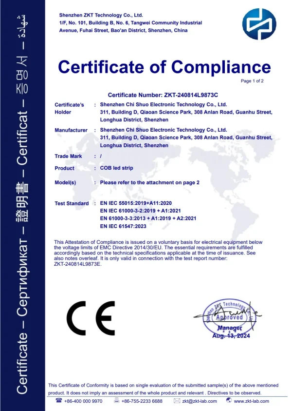 12mm Addressable RGBW FCOB Led Strip Vs Regular - 784 LEDs/m, High - Quality, Dotless, 24V, Dimmable & Flexible