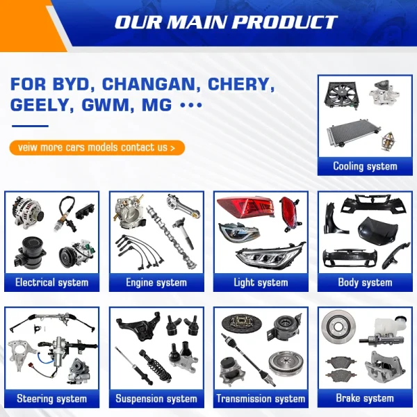 Wholesale Chinese Car All Auto Spare Parts High Quality Factory Auto Whole Vehicle Parts Accessories for Great Wall Chery Geely