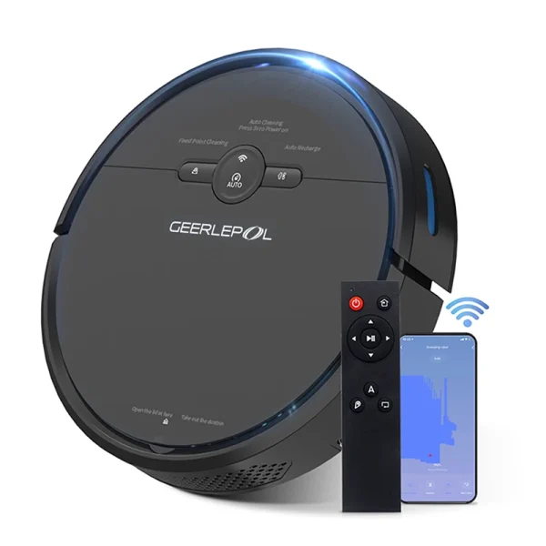 H8d3d44bdb0694cb29eff0ca623fd978eV.webp 4400mAh Robot Vacuum Cleaner Strong Suction Self Charging Mopping Sweeping Ideal for Hard Floors Carpet Pet Hair WiFi Alexa APP