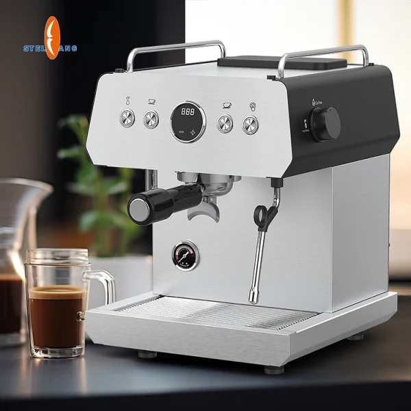 Automatic Commercial Espresso Machine Stainless Steel Coffee Maker Expresso Cafetera Household Appliances for Cars Electric
