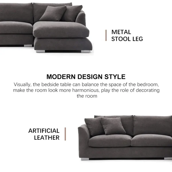 Nordic Living Room Furniture L Shape Fabric Modular With Ottoman 2 Seat Sectional Sofa Nordic Living Room Furniture L Shape Fabric Modular With Ottoman 2 Seat Sectional Sofa