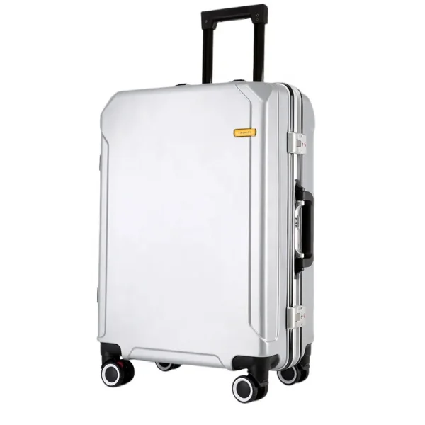 PC Aluminum Luggage Carry on Luggage Suitcases 20/24/28 Inch Trolley Travelling Bags With USB Aluminum Suitcase Gift Box Female