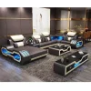 Hot Sale Easy Modular Durable High Quality Modern Music USB Technology Verity LED Light Leather Living Room Furniture Set Sofa Hot Sale Easy Modular Durable High Quality Modern Music USB Technology Verity LED Light Leather Living Room Furniture Set Sofa