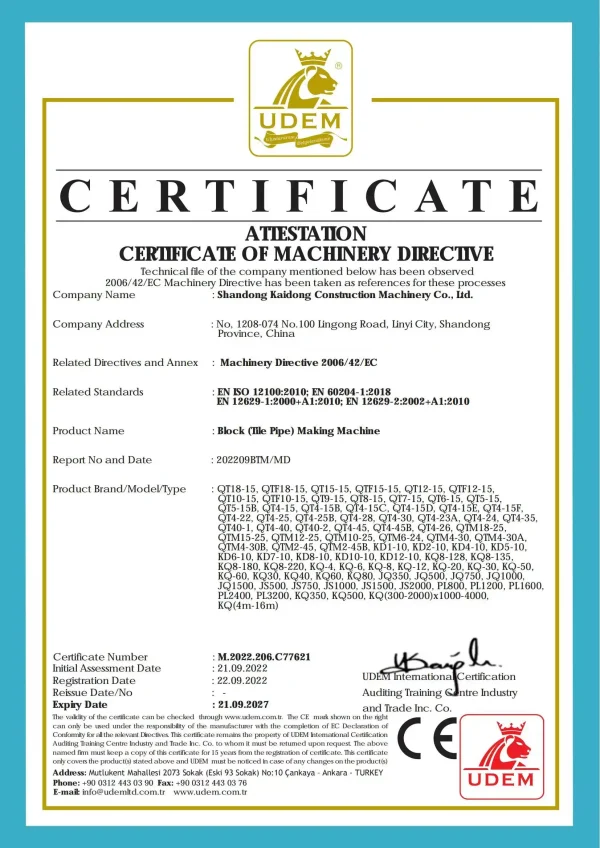 Kaidong QT4-25 High-quality Hollow Block Making Machine Interlock Block Machinery for Construction Concrete Brick Machinery