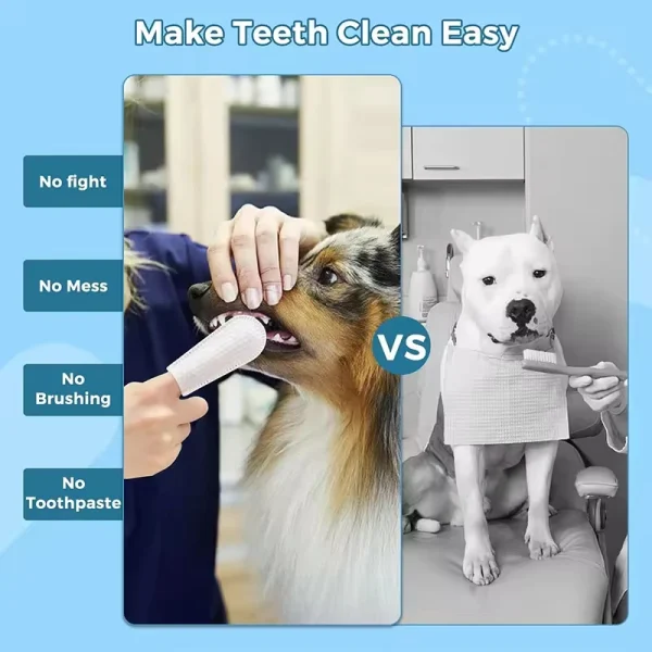Custom Logo Organic Pet Dental Care Finger Plaque Tooth Wipes for Dogs & Cats