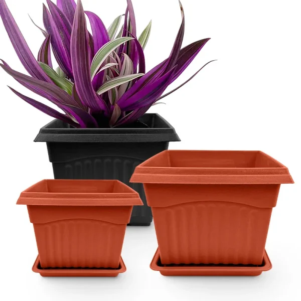 High Quality Large Square Plastic Indoor/Outdoor Flower Pots Home Decor Garden Planters Wholesale Large Outdoor Plant Pots