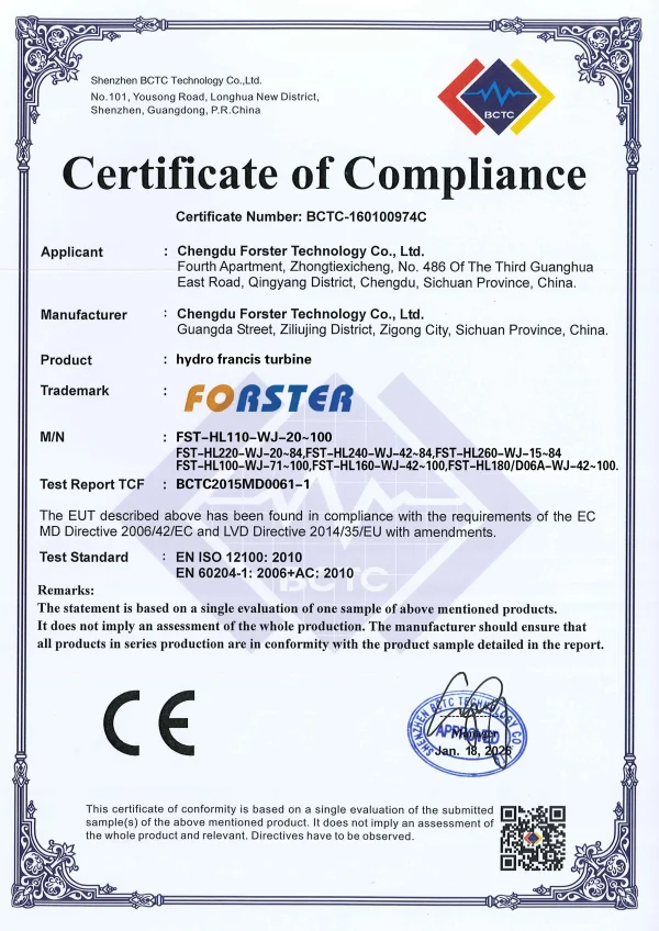 Renewable Energy Water Turbine Electric Generator 1 MW Hydro Generator