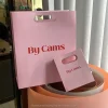 Personalized Die-Cut Handles Tote Paper Bags Pink Die Cut Handle Shopping Paper Bag Die-Cut Make up Paper Bags