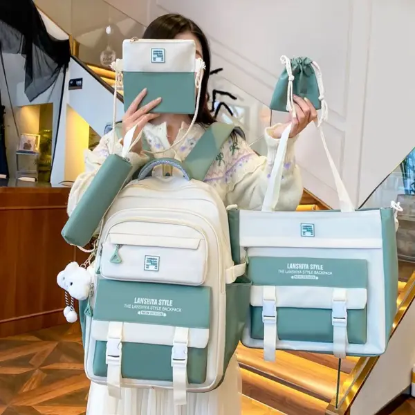 Students Schoolbag Fashionable Waterproof Set Custom Logo School Bags Student Backpack Set