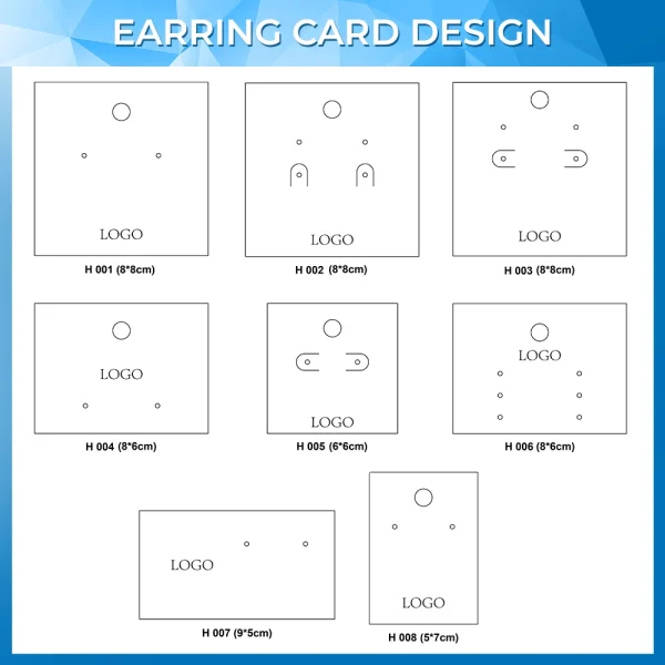 Designer White Cardboard Custom Logo Printing Necklace Earring Packaging Display Paper Card Holder