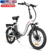 USA Warehouse Electric Foldable Waterproof Bicycles 20 Inch Us Stock 7 Speed Ebike Retro 350 Watt Folding Electric Bike