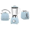 Top Grade Retro Stylish Kitchen Appliance 3 in 1 Stainless Steel 2 Slices Toaster 1.7L Water Kettle and Blender Set