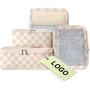 Portable Foldable Fashion Travel Bag Set Durable Nylon Mesh Compression Packing Cubes Space-Saving Zipper Luggage Organizer Portable Foldable Fashion Travel Bag Set Durable Nylon Mesh Compression Packing Cubes Space-Saving Zipper Luggage Organizer