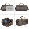 MARRANT Genuine Leather Men Travel Bag Sports Gym Bag Large-Capacity Weekend Overnight Luggage Travel Duffle Bag for Men