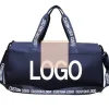 Custom Print Logo Waterproof Portable Polyester Luggage Travel Bag Foldable Gym Sport Training Duffle Bag for Women