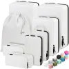 8 Set Portable Compression Packing Cubes Zipper Closure Waterproof Luggage Organizers for Travel for Carry-On Checked Baggage