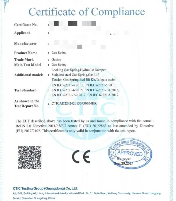 Customized Lifting Gas Spring 120n 150n Easy Lifting Gas Strut Gas Spring with Connector for Automotive, Furniture, Automation