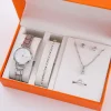DY-02 New Watch Fashion Diamond Set  Quartz Watch Jewelry Gift Set