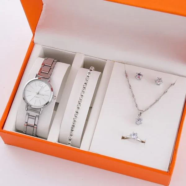 DY-02 New Watch Fashion Diamond Set  Quartz Watch Jewelry Gift Set