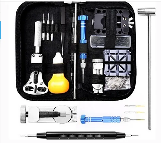 112-in-1 Watch Repair Tool Kit with Hard Case Screwdriver and Spring Bar Tool Set Watch Band Link Pin Tool OEM Customizable
