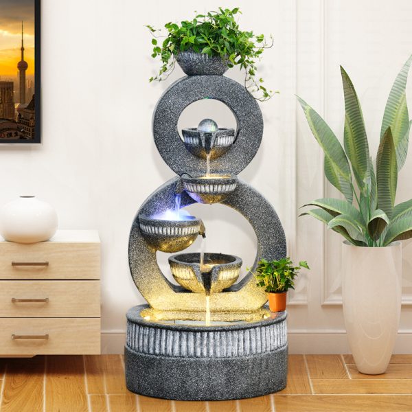 European Luxury Gray Home Decor for Garden Lawn Yard Indoor and Outdoor Water Fountain Housewarming Gift Waterfalls