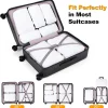 8 Set Portable Compression Packing Cubes Zipper Closure Waterproof Luggage Organizers for Travel for Carry-On Checked Baggage