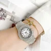Fashion Gorgeous Luxury Crystals Shiny Women Hand Watch Stylish Set Reloj Mujer Oem Gold Quartz Watches
