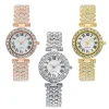 Fashion Ladies Quartz Watch 6pcs Rhinestone Jewelry Women Necklace Ring Earrings Gifts Jewelry Set Without Box