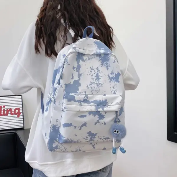 Casual Travel Backpack for High School and College Students Unisex New Fashion Waterproof Tie-Dye Bag