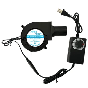 OEM 97mm DC 12V 24V 36V High Speed Centrifugal Air Blower Fan with AC Plug 3 Speeds Controller 9733 Heater BBQ Small Blower Fan