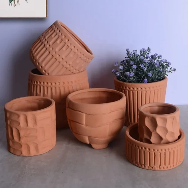 Wholesale Mini Terracotta Pots Classic Country Ceramic Flower Planter Desktop Garden Home Decor Clay Live Succulent Kit Bulk