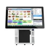 Windows 10 System Dual Screen 15.6 Inch Pos System Touchscreen Supermarket Cafe Bakery POS Terminal Machine