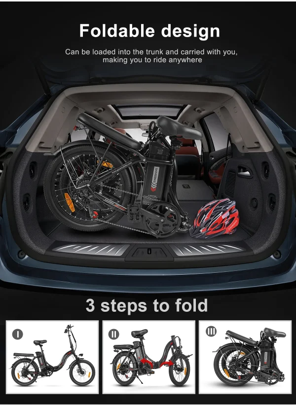 USA Warehouse Electric Foldable Waterproof Bicycles 20 Inch Us Stock 7 Speed Ebike Retro 350 Watt Folding Electric Bike