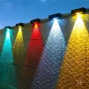 Outdoor Solar Wall Light LED Colorful Washing Lamp Garden Fence Balcony Stairs Lighting Decoration
