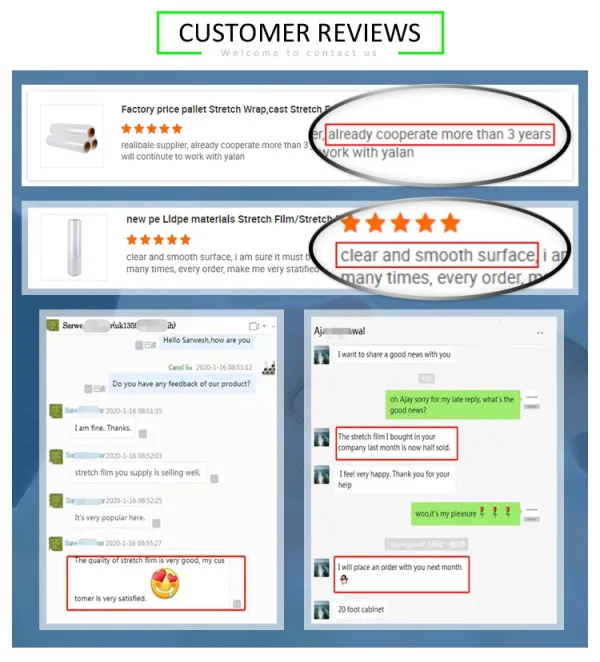 Yalanpack Logo Color Stretch Film Plastic Wrapping Roll Print Packaging Free Transparent Moisture Proof Soft Lldpe Stretch Wrap Casting